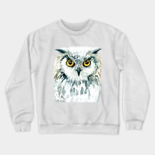 Watercolor Bubo Bubo Owl Crewneck Sweatshirt